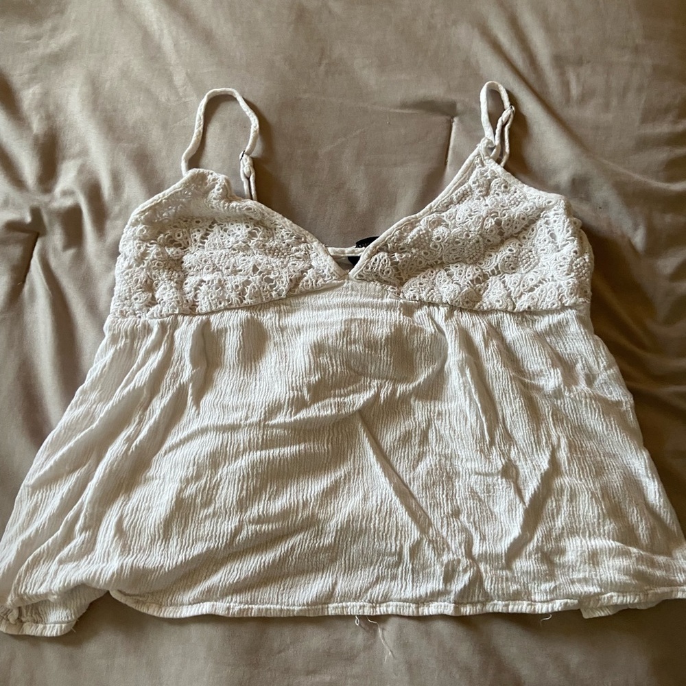 White cropped tank top